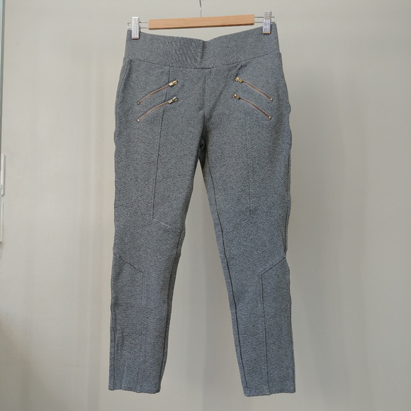 Guess Anja Gold Zipper Ponte Leggings Pants Large - Picture 4 of 8